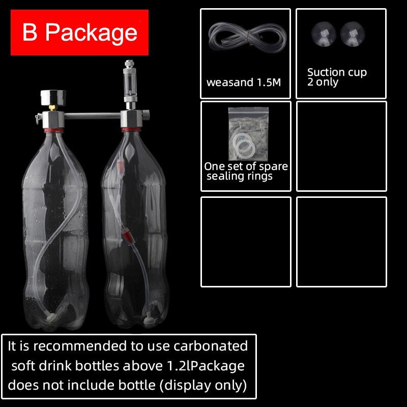 DIY Aquarium Carbon Dioxide Ggenerator Set Homemade Waterweed CO2 Solenoid Valve Cylinder Aquarium Accessories: B