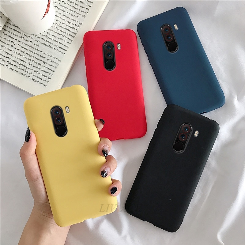 phone cases for xiaomi pocophone f1 candy color matte soft silicone tpu cases for poco phone f1 poko back cover fundas coque