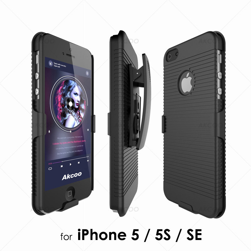 Akcoo Combo carcasa para iPhone 11 Pro funda con soporte incorporado clip para cinturón giratorio para iPhone 56s 7 8 Plus XR XS Max capa: for iPhone 5s  Se