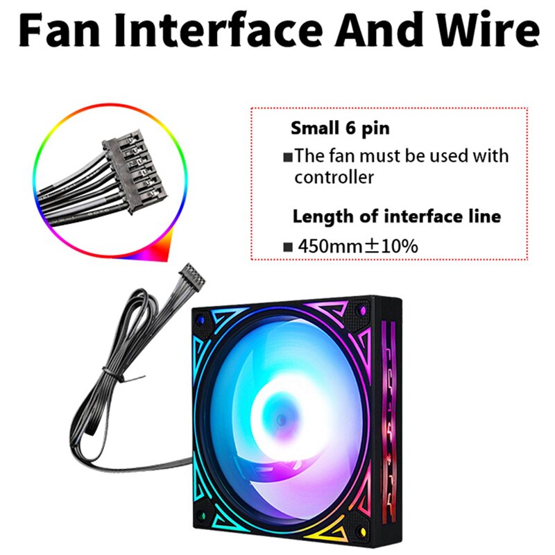 Cooling RGB Fan 120mm with Remote Control Controller Adjustable Speed Adjust LED 12CM PC Case Fans for Computer Components