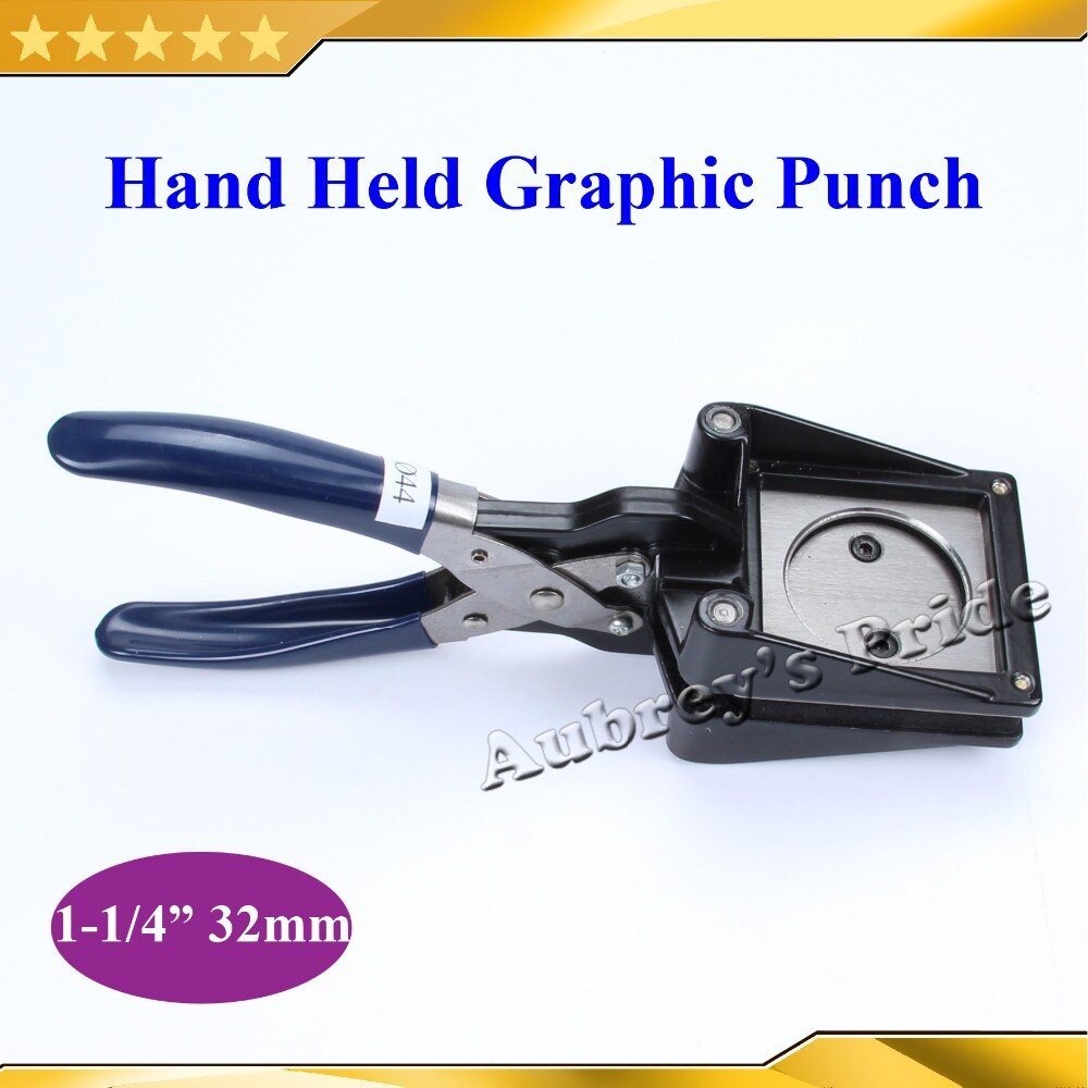 Hand Held Manual Round 32mm 1-1/4" (Actual Cutting Size 44MM) Paper Graphic Punch Die Cutter for Pro Button Maker
