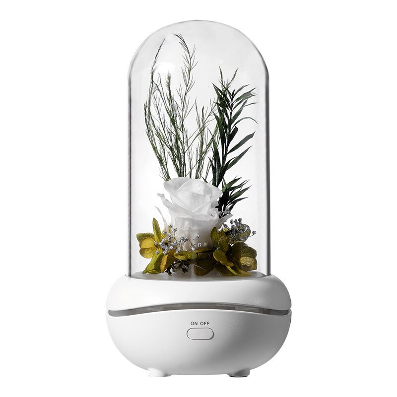 Eloole aromatherapie diffuser usb luchtbevochtiger etherische olie verspreider zonder water voor thuis led-lamp met 5 wattenschijfjes: Puur wit