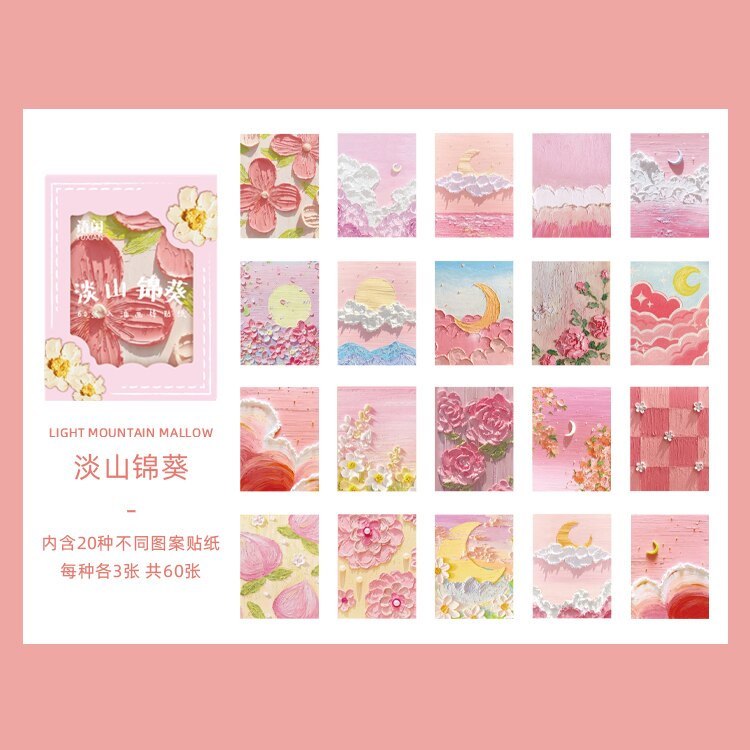 60pcs/lot Kawaii Stationery Stickers RainbowPlanner Decorative Mobile Stickers Scrapbooking DIY Craft stickers: danshanjingkui