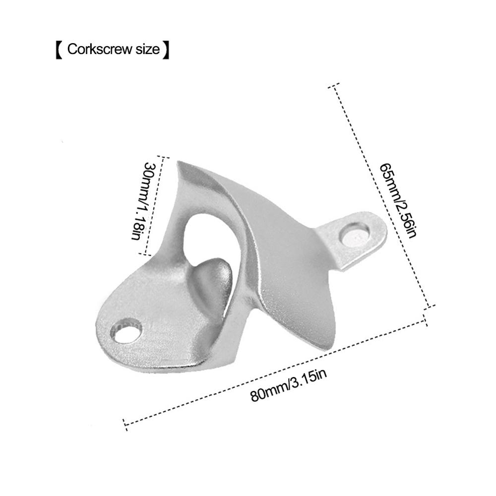 1PC Wall Mounted Bar Beer Bottle Opener with Screws Cap Catcher Box stainless steel Glass Bottle Cap Opener Home Decoration