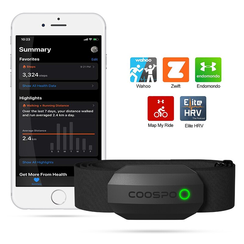 CooSpo-Monitor de ritmo cardíaco para el pecho H808S, Bluetooth ANT +, resistente al agua, para correr al aire libre, ciclismo, ordenador para bicicleta Wahoo Garmin
