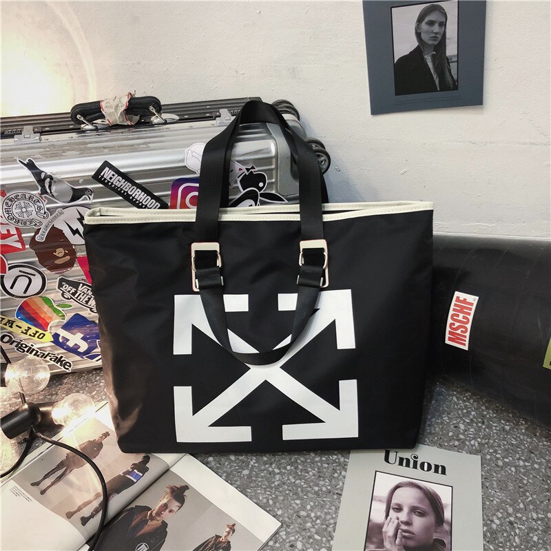 Style coréen bagage à main grande capacité sac de voyage étanche hommes femmes voyage bagages sac grand Nylon sac de sport: Black