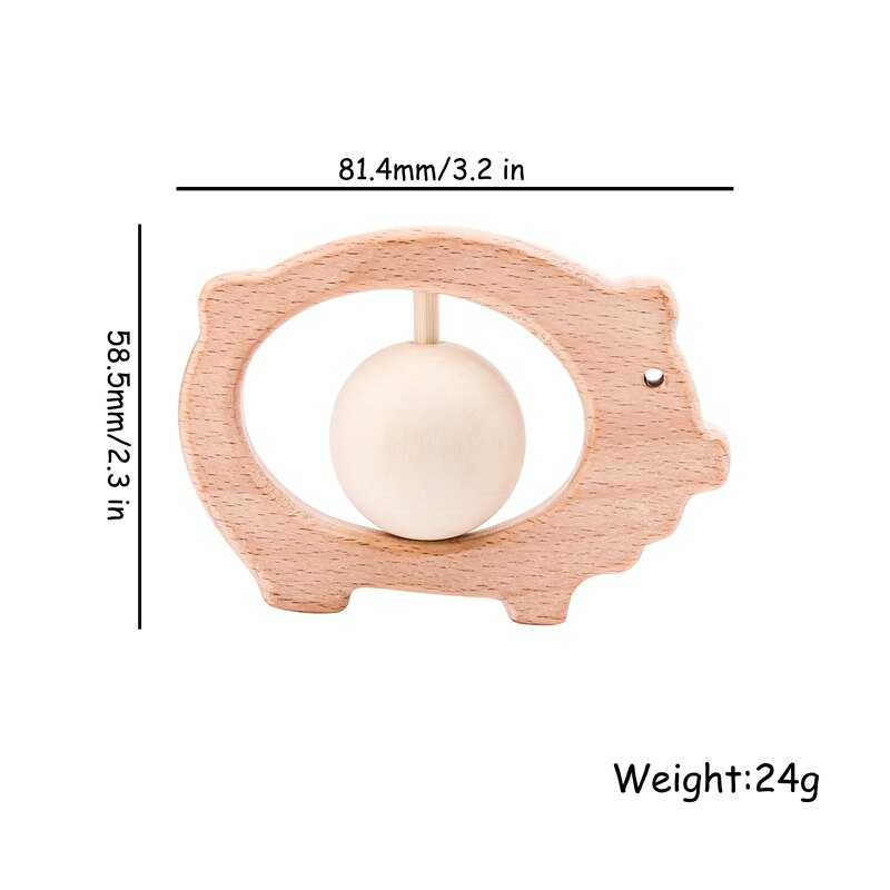 1Pc Leuke Baby Speelgoed Beuken Houten Dieren Honden Auto Cartoon Olifanten Montessori Speelgoed Voor Kinderen Tandjes Verpleging Baby Bijtringen: Baby toys9