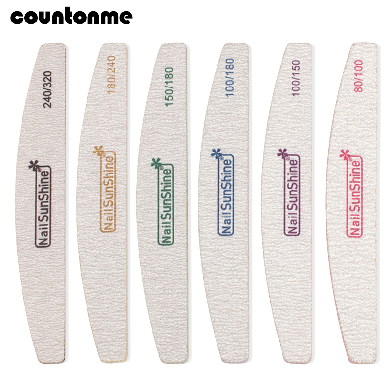 Limas de acrílico para manicura, pulidor resistente de uñas lavable, 80/100/150/180/240/320, 50 uds.