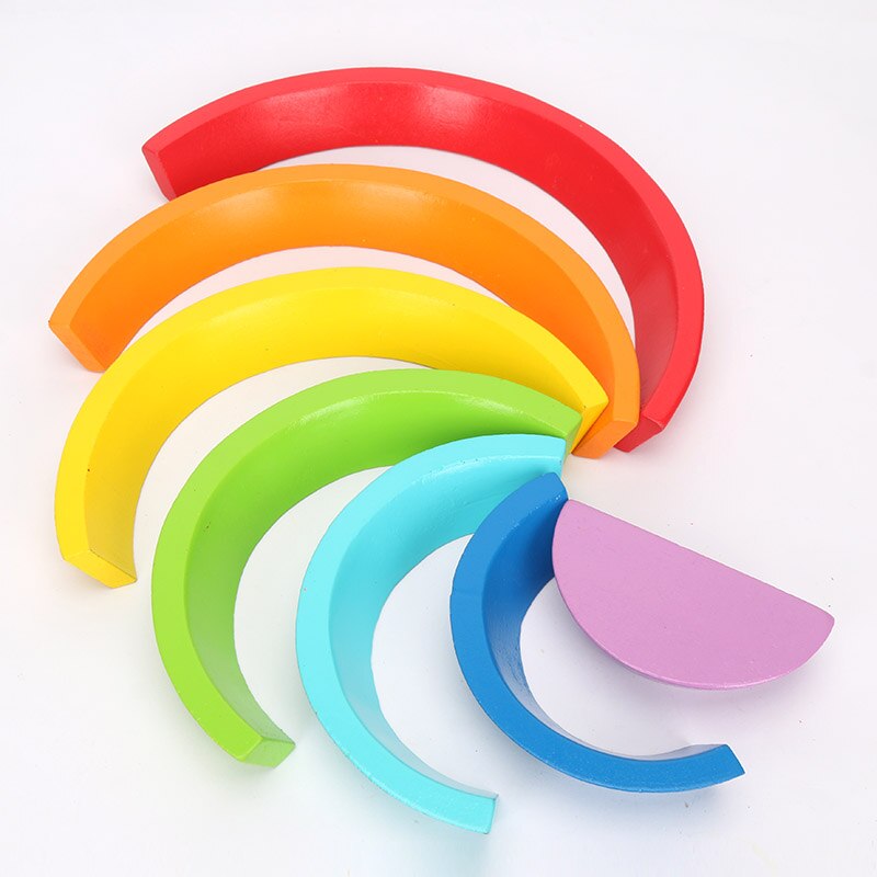 15 teile/satz Kinder Holz Regenbogen Blöcke Regenbogen Holz Kugeln Puppen für Kinder Montessori Pädagogisches Spielzeug: 13