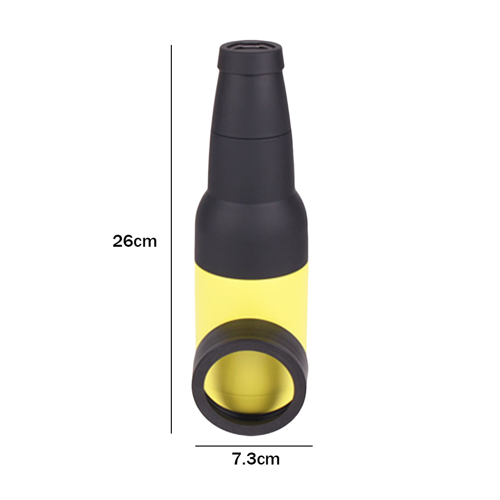3 in 1 Stainless Steel Beer Drink Can Bottle Holder with Cola Opener Double Wall Vacuum Insulated Bottle for Beer Can Cooler Bar: Yellow