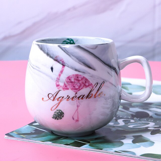 Naturlig marmor porslin kaffekopp, te mjölk koppar och muggar rosa frukost keramik kopp bröllop: 02