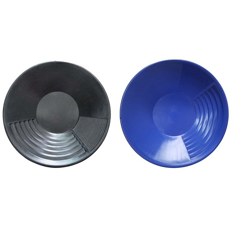 2Pcs Plastic Gold Pan Basin Nugget Mining Dredging Prospecting for Sand Gold Mining Manual Wash Gold Panning Equipment: Default Title