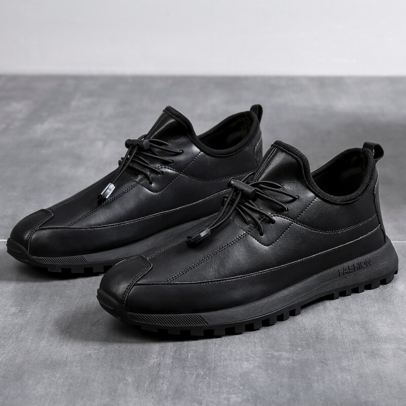 Heren casual werkschoenen antislip waterdicht oliebestendig gladde grond schoenen voor chef-kok meester dokter hotel restaurant: Zwart / 44