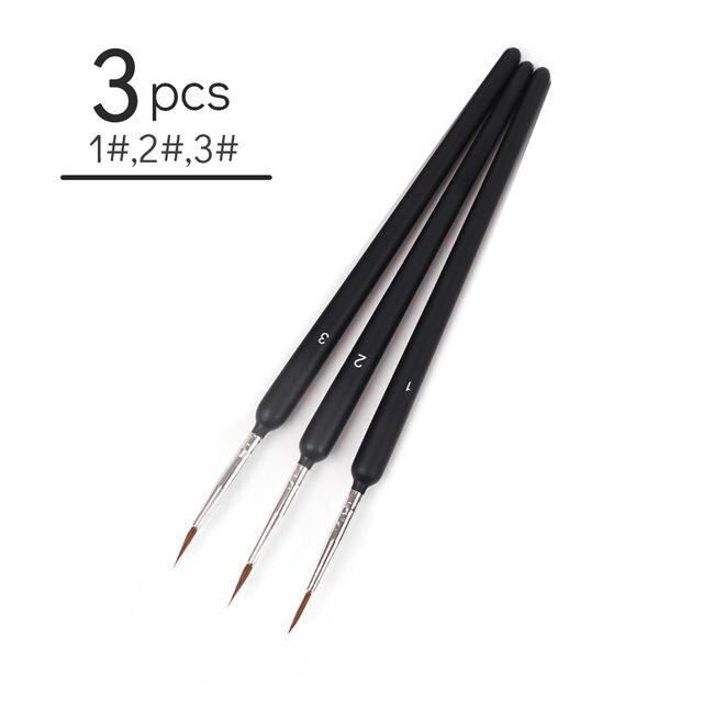 10 PCS Miniature Paint Brushes Set Nylon Hook Line Pen Art Liner Drawing For Acrylic Watercolor Painting Brushes: Type(1 2 3)