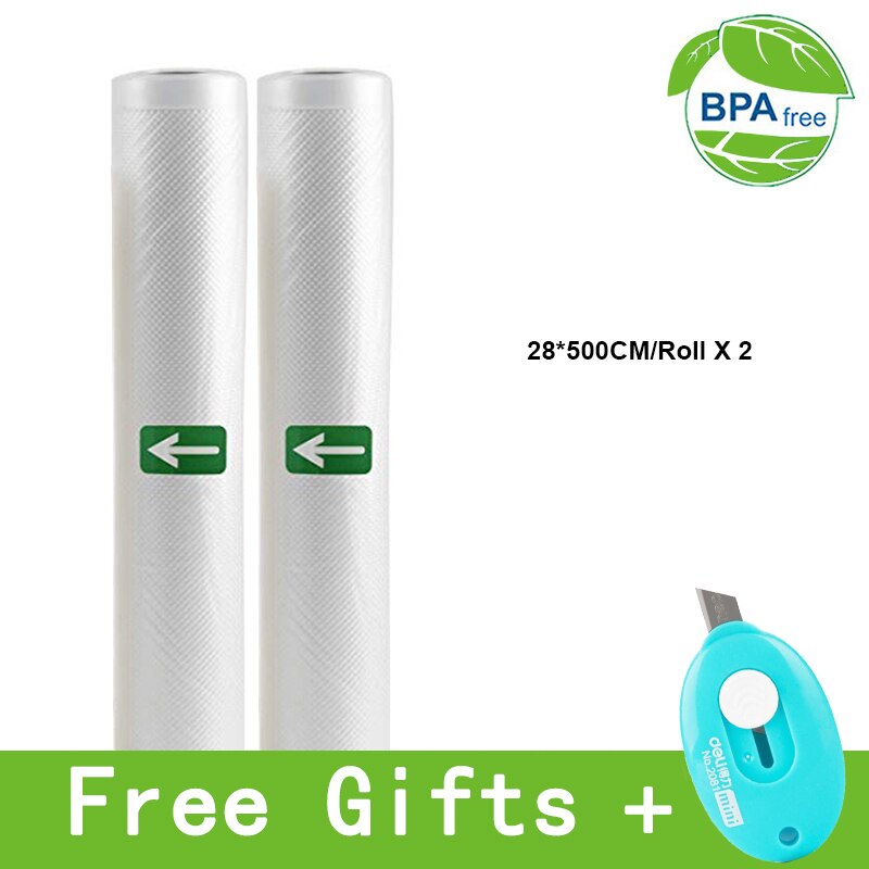 Vacuum bags for food Vacuum Sealer Storage Bags 12/15/20/25/28cm*500cm For Vacuum packing Sealer 5 Rolls/Lot: 28X500cm 2 roll