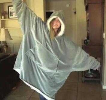 Oversize Hoody Sweatshirt Sofa Deken Voor Vrouwen Hoodie Sweatshirt Sherpa Jassen Comfy Trui Kerst Sudadera Mujer: gray