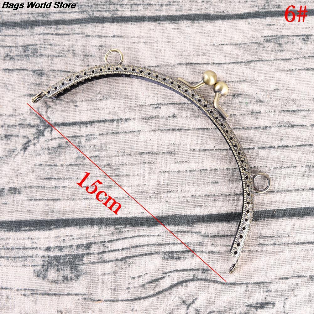 DIY 20cm Antique Brass Metal Purse Frame Ring Kiss Clasp Handle For Bag Craft Bag Making Sew Handbag Accessories