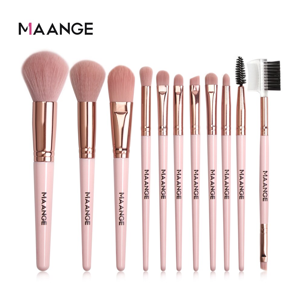 Maange conjunto de pincéis de maquiagem, 7/11 peças, pó, base, sombra, blush, kit de pincel de maquiagem, beleza dos olhos, viagem ferramenta cosmética,