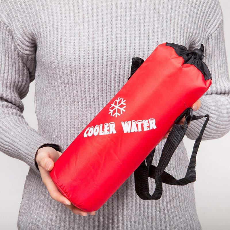 Bolsa grande para botella de agua, bolsa Universal con cordón, enfriador aislado de alta capacidad, para viajes al aire libre, Camping y senderismo