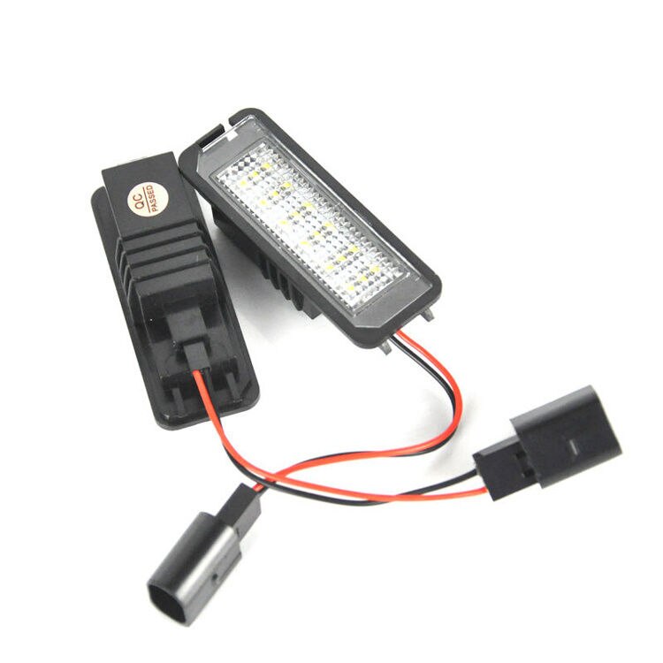 Plafón LED blanco para matrícula de coche, luces para matrícula, 12V, 5W, para VW GOLF 4, 6, Polo 9N, Passat, 2 uds.
