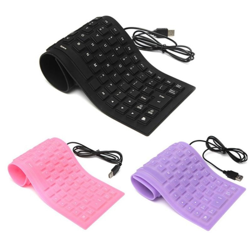 Portable USB Keyboard Flexible Water Resistant Soft Silicone Gaming keyboard for Tablet Computer Laptop PC