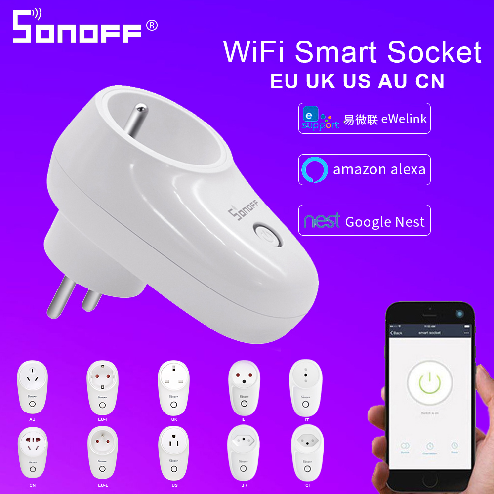 Sonoff S26 Presa Intelligente WiFi - Corrente Max 10A - Controllo Remoto via App e Assistenti Vocali