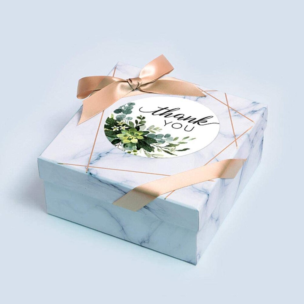 1 inch 500Pcs/Roll Round Floral Thank You Stickers Label for Wedding Favors and Party Handmade Stickers Envelope Seal