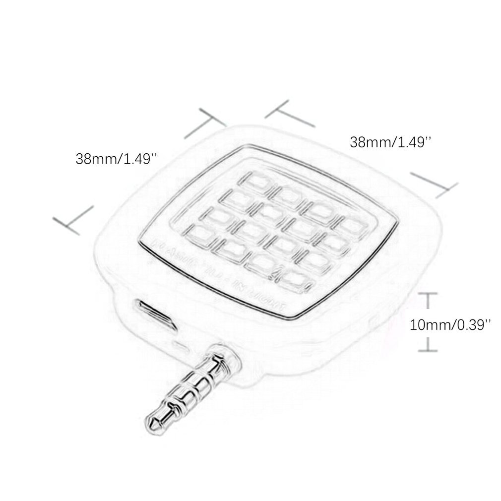 16pcs LED Mini Flash Vulling Licht Voor Mobiele Telefoon Selfie Helderheid Fotografie Lamp 3.5mm Heldere LED Video Licht lamp