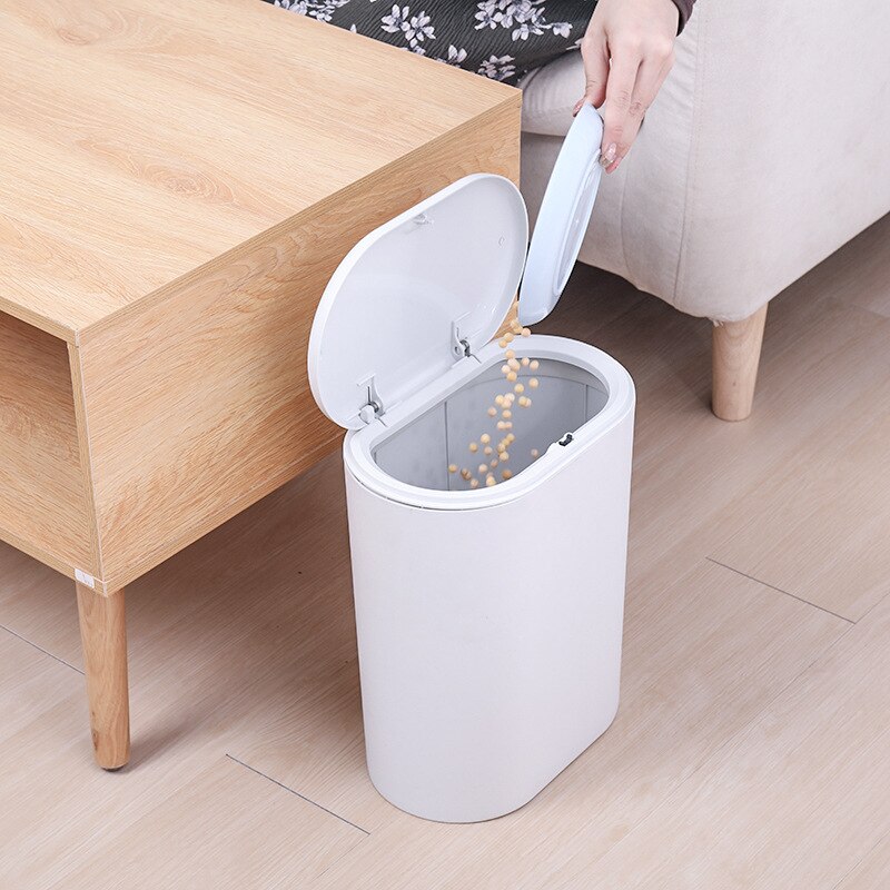 Mrosaa Plastic Narrow Type Kitchen Trash Can Toilet Press Type Waste Bin Dustbin Bathroom Trash bin Basket Garbage Bucket