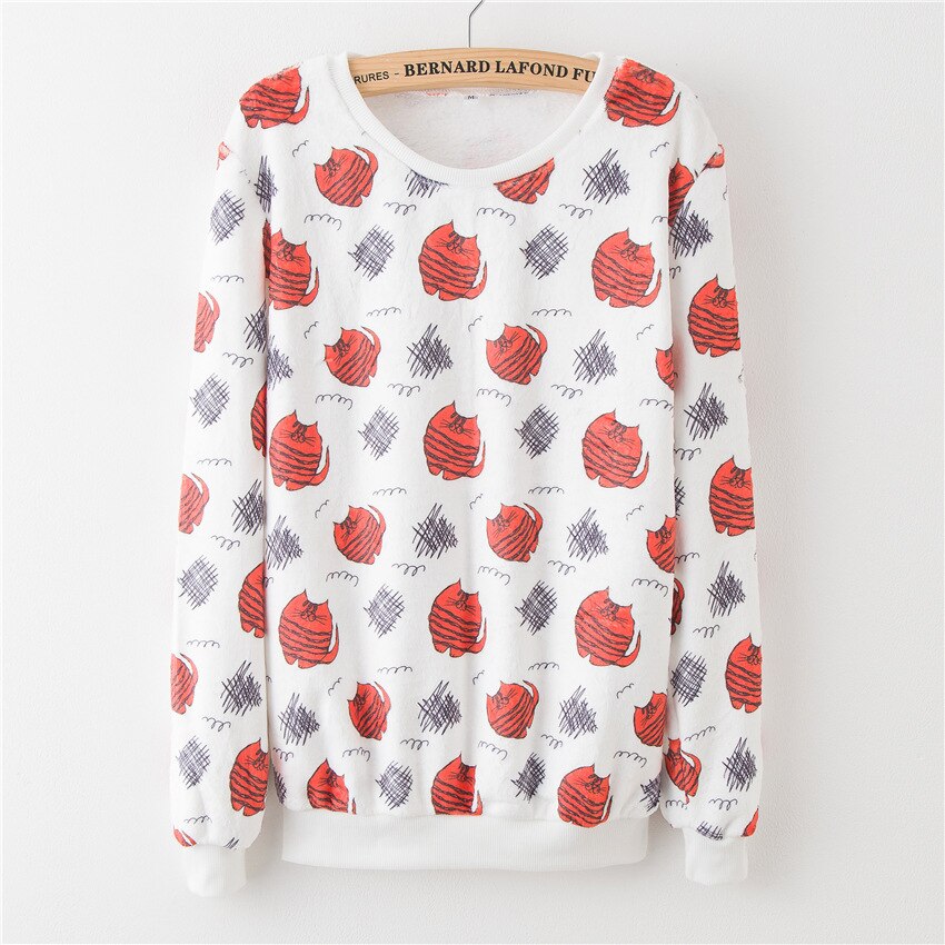 Hiver Harajuku femmes pull éléphant chien impression numérique hauts femme rouge à lèvres flanelle pulls femme dame pulls: XAM31K
