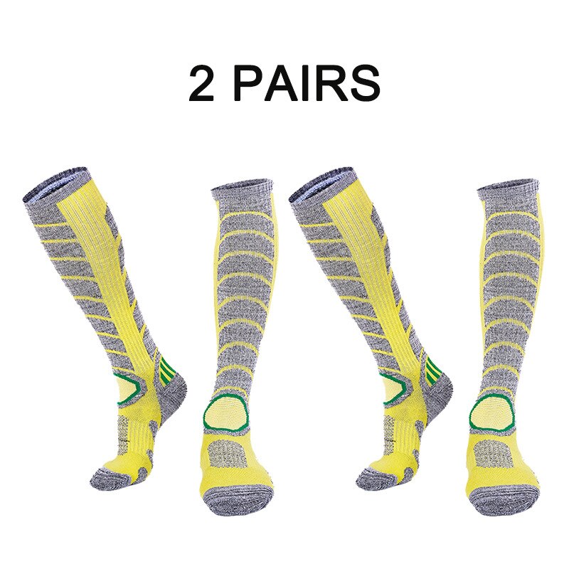 Outdoor Fietsen Sokken Vrouwen Anti Wrijving Kousen Fietsen Sport Sokken Herfst En Winter: Two Yellow