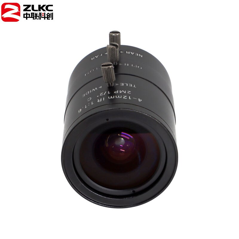 Montura C de 1/2 pulgadas 2 megapíxeles 4-12mm lente de Iris Manual FA/lentes de visión mecánica Varifocal HD objetivo de cámara CCTV lente óptica ZLKC