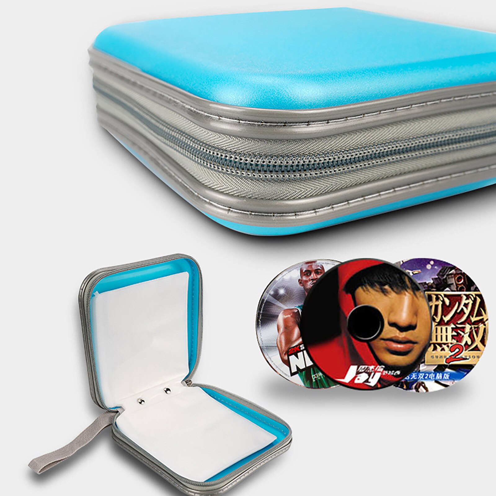 40Pcs Draagbare Disc Cd Dvd Wallet Organizer Case Dozen Houder Cd Mouwen Hard Bag Album Box Gevallen Met rits