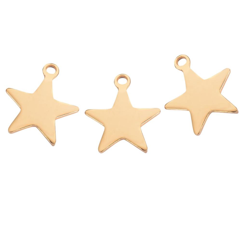 50 sztuk/partia puste tagi ze stali nierdzewnej Tiny Star Charms wisiorek DIY na naszyjnik bransoletka akcesoria do wyrobu biżuterii