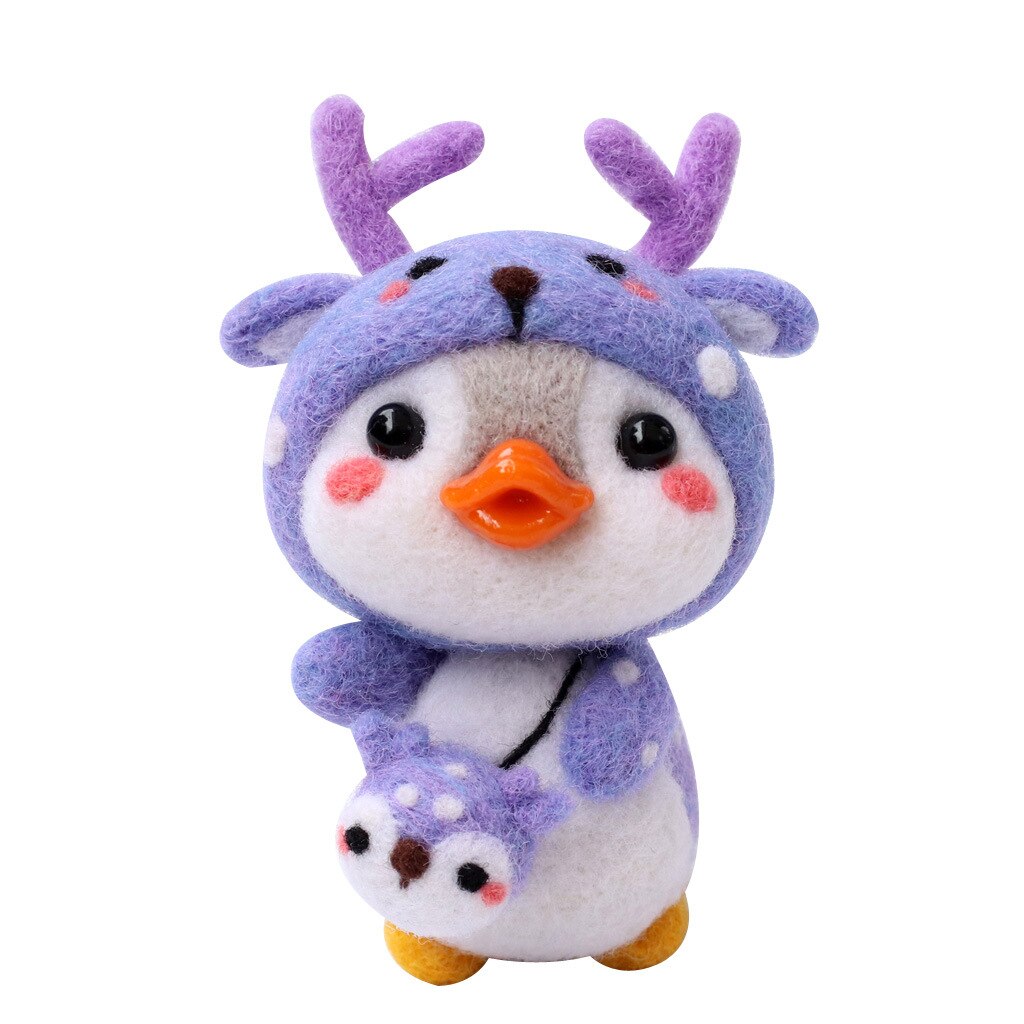 Nicht beenden Pinguin Wolle Filz Nadel Filzen Bausatz Diy Wolle Stieß Fühlte Handgemachte Spielzeug Paket Für Anfänger Mit Englisch Anweisung: 9