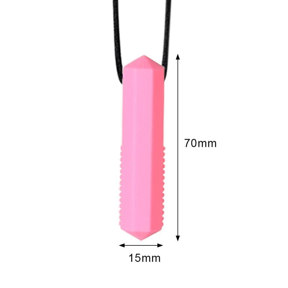 8 colores de silicona de bebé los niños autistas sensorial de dije mordedor collar Molar palo morder Juguetes