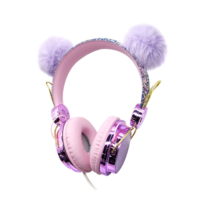 Leuke Roze Bedrade Headset Draadloze Hifi Muziek Stereo Bass Hoofdtelefoon Mobiele Telefoons Meisje Dochter Headset Voor Pc Kids