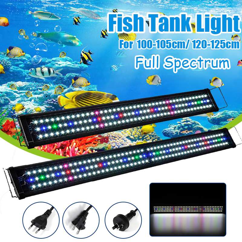 100-105cm 23W Aquarium LED Lighting Fish Tank Light with Extendable Brackets 129 LEDs Full Spectrum Plant Lamp AC100-240V