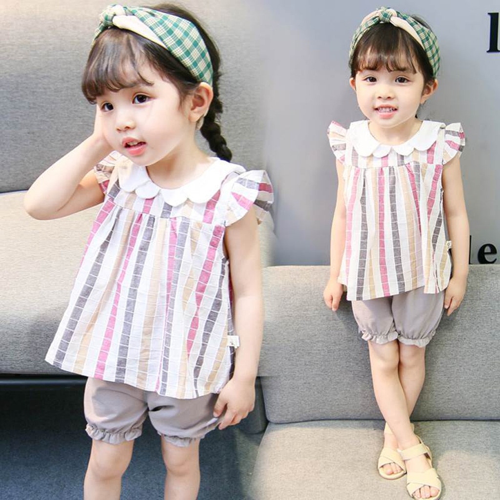 Bambini del bambino Del Bambino della camicia della ragazza Della Camicia di Plaid Casual Della Principessa della camicetta di una ragazza Magliette e camicette Vestiti odziez dla dzieci Dropshipping # VC20