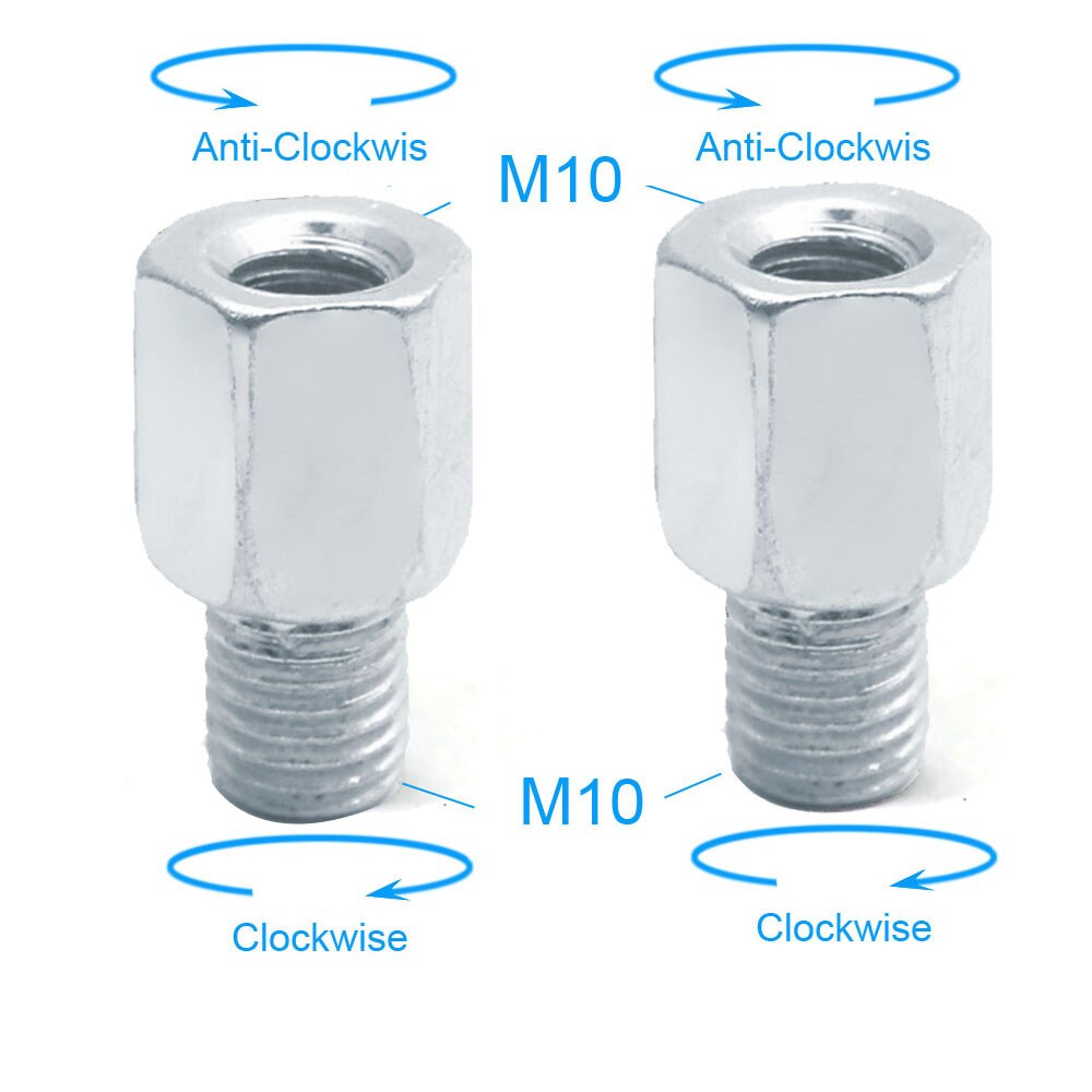 Paar Roller Motorrad Hinten Spiegel Adapter M10 10MM M8 8MM 6MM Im Uhrzeigersinn Anti-im uhrzeigersinn Rechts Links hand gewinde Ändern Schraube: 2x M10-M10 (L-R)