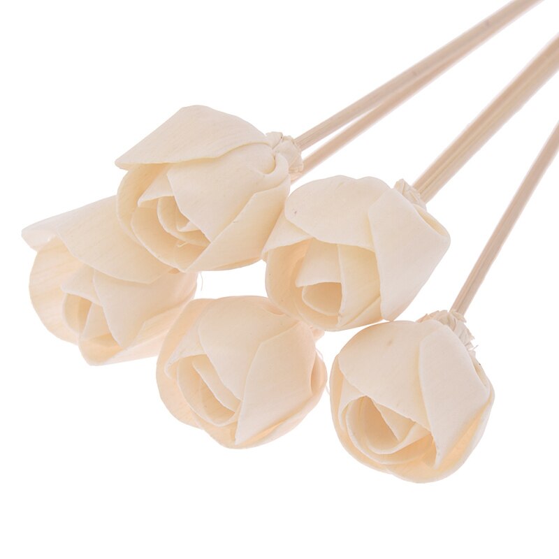 5 Pcs Bloem Vormige Geen Vuur Aroma Diffuser Sticks Huishouden Slaapkamer Aroma Diffuser Accessoires Riet Rotan Stok