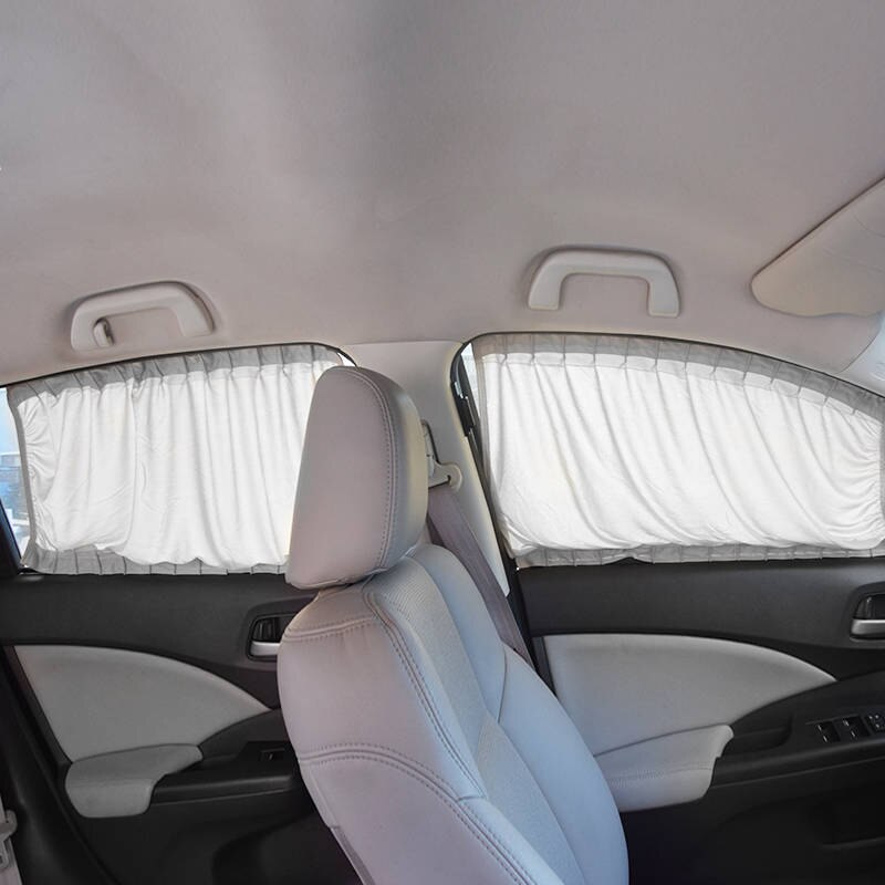 A2pcs/set Aluminum Alloy Elastic Car Side Window Sunshade Curtains Auto Windows Curtain Sun Visor Blinds Cover car-styling S,M,L
