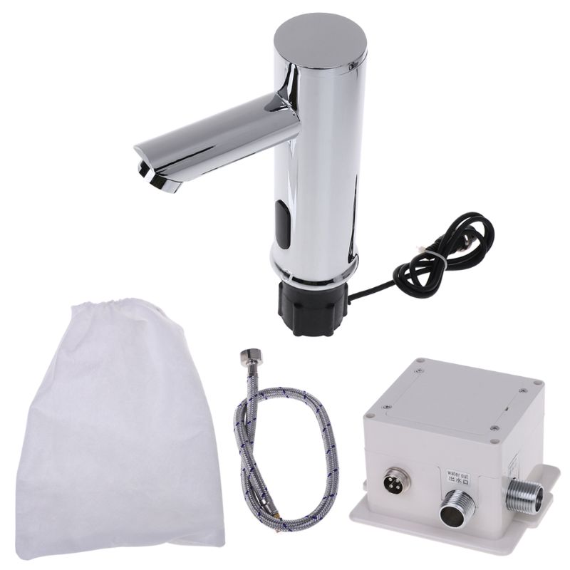 Bathroom Automatic Infrared Sensor Sink Faucet Touchless Basin Water Tap Deck Mounted: Cold Only