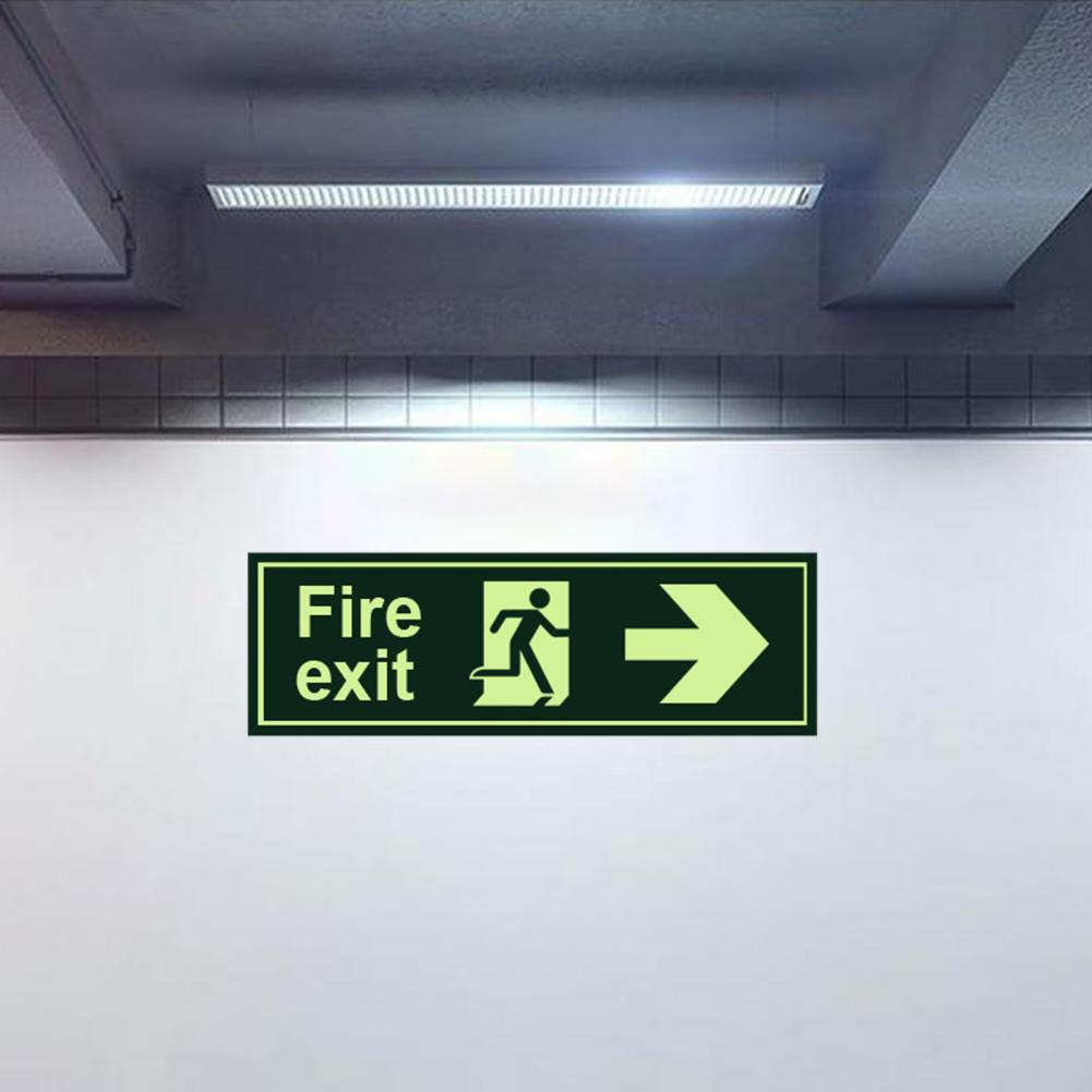 Useful Emergency Escape Fire Safety Exit Sticker Rectangle Shape Safety Exit Sticker Scratch Resistant for Mall