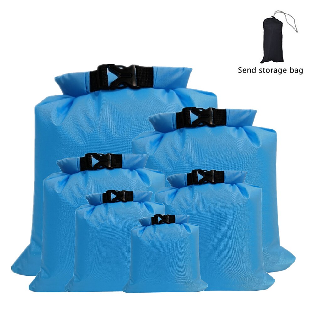 Bolsa impermeable para exteriores, saco seco para flotar en bote, Kayak flotante, playa, pesca, Kayak, accesorios, 6 uds.: Light blue
