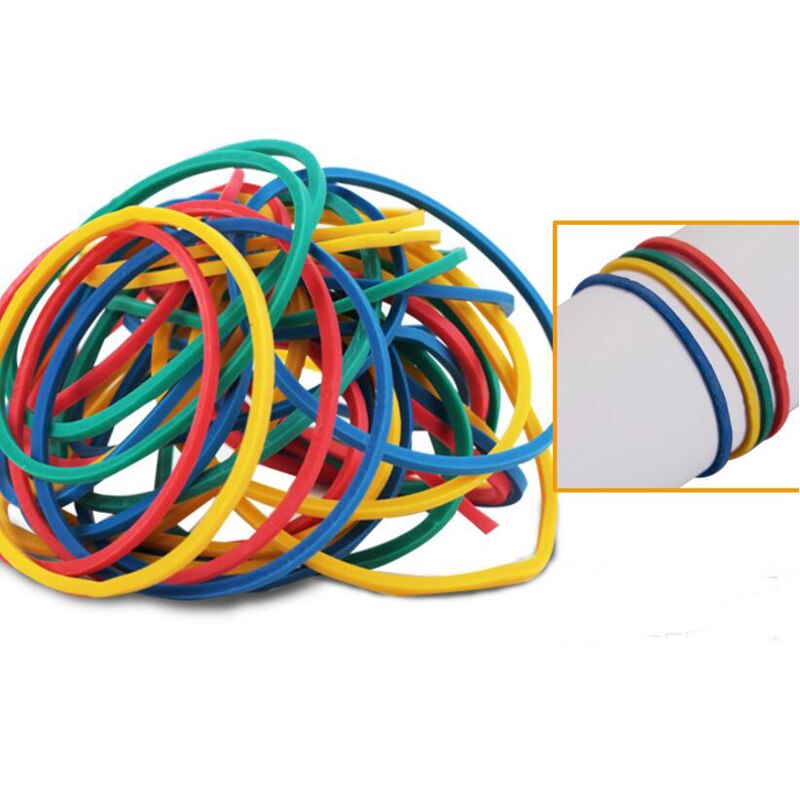 500 stks/pak Gemengde Kleur Elastiekjes Kleurrijke Diameter 40mm Rubber Band Rubber Ringen Elastische Band Office Supply