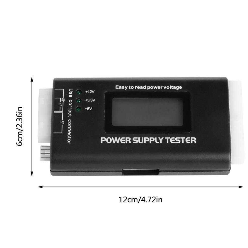 Lcd strömförsörjningstestare multifunktionsdator 20 24 stift sata lcd psu hd atx btx spänningstestkälla