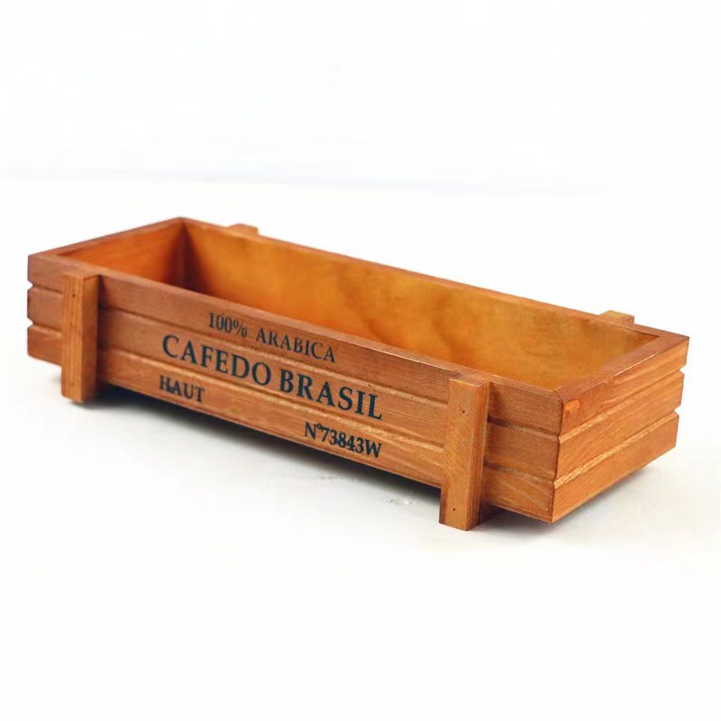 Maceta colorida, caja de madera Retro creativa, macetas, soporte para flores, cajas de troncos para comestibles, decoración de plantas suculentas, macetas: YELLOW