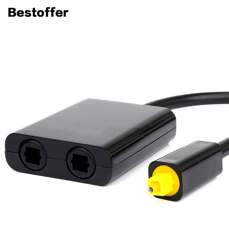 20CM Toslink Digital Optical Audio Fiber Cable 2 in 1 out Splitter Adapter