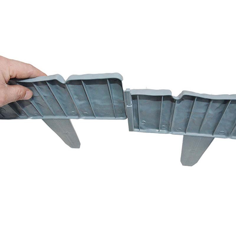 10pcs Garden Fence Edging Cobbled Stone Effect Plastic Lawn Edging Plant Border Decorations Flower Bed Border